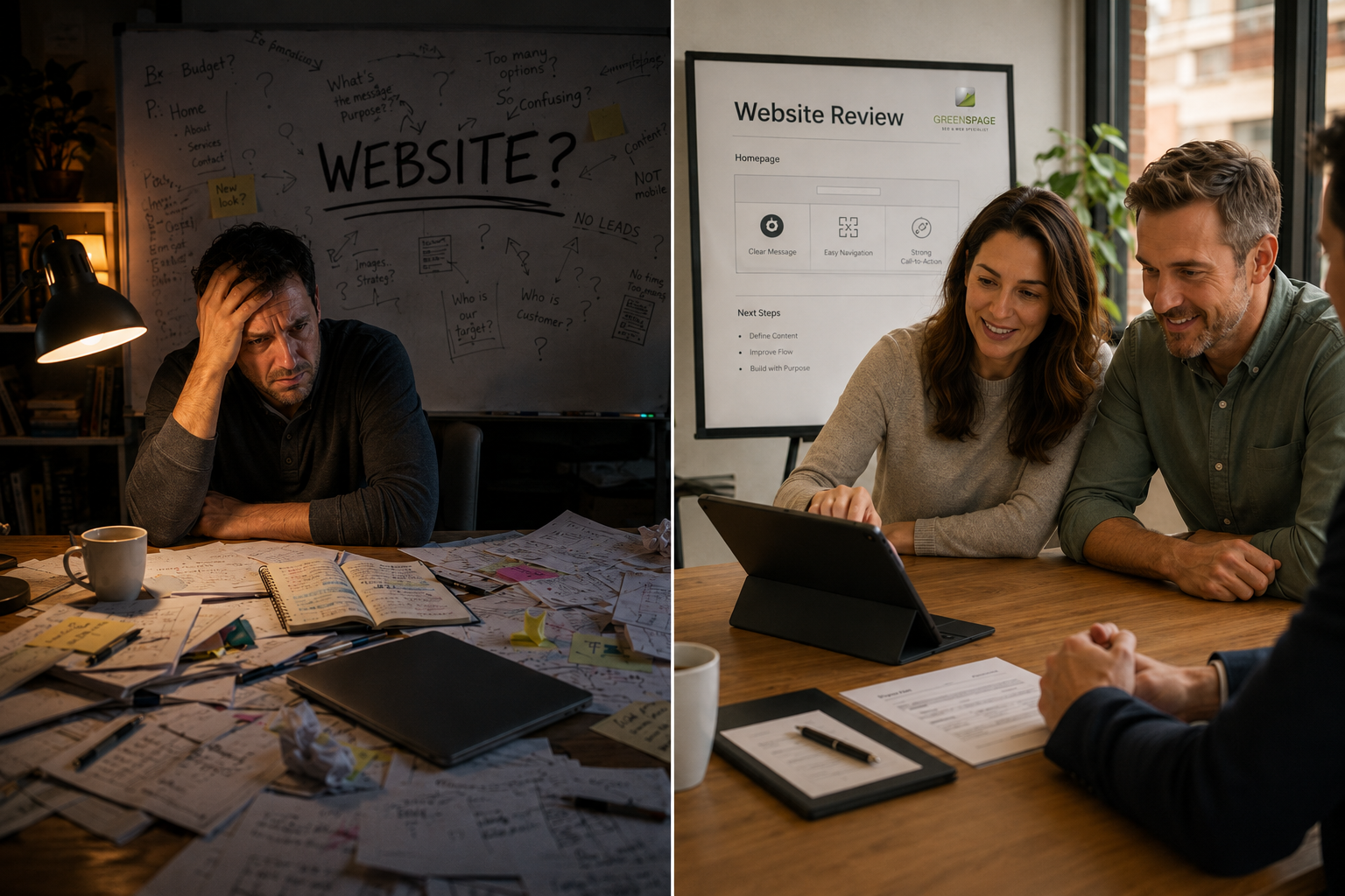 The transition from website chaos and frustration to conversion clarity and peace of mind.